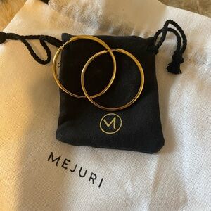 Mejuri Tube Oversized Hoops 40mm | 18k Gold Vermeil | Like New